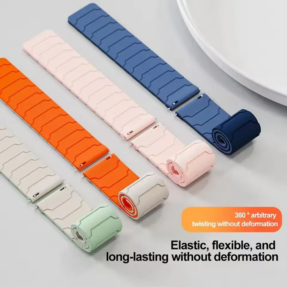 Bracelet montre silicone magnétique 20 à 22 mm