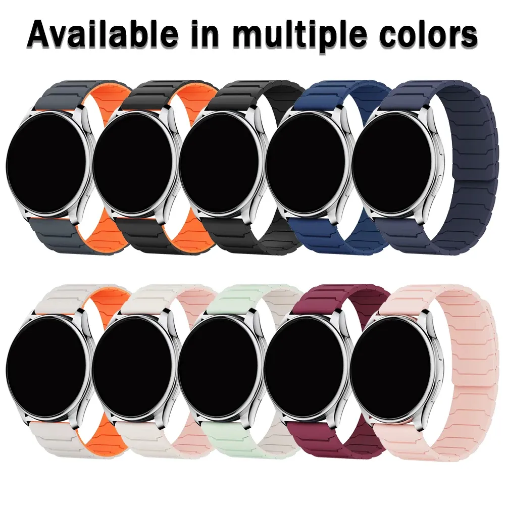 Bracelet montre silicone magnétique 20 à 22 mm