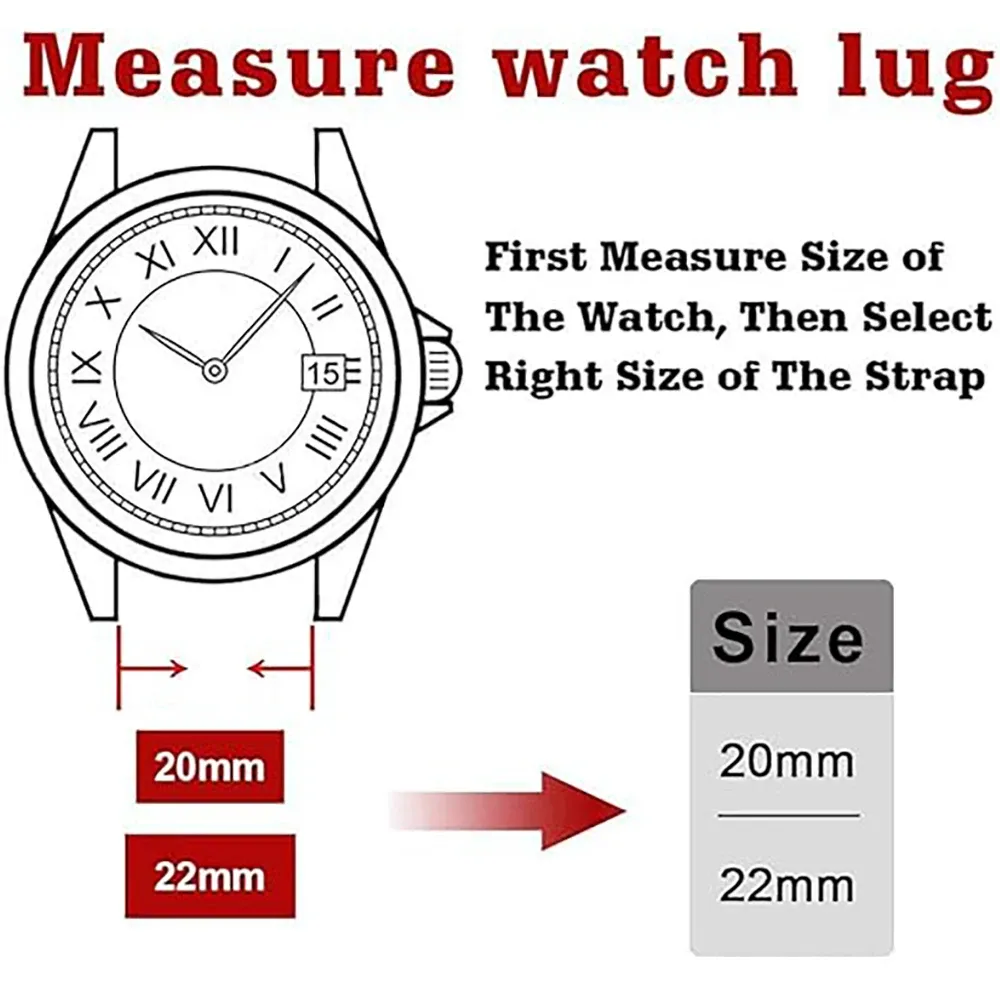 Bracelet montre silicone magnétique 20 à 22 mm