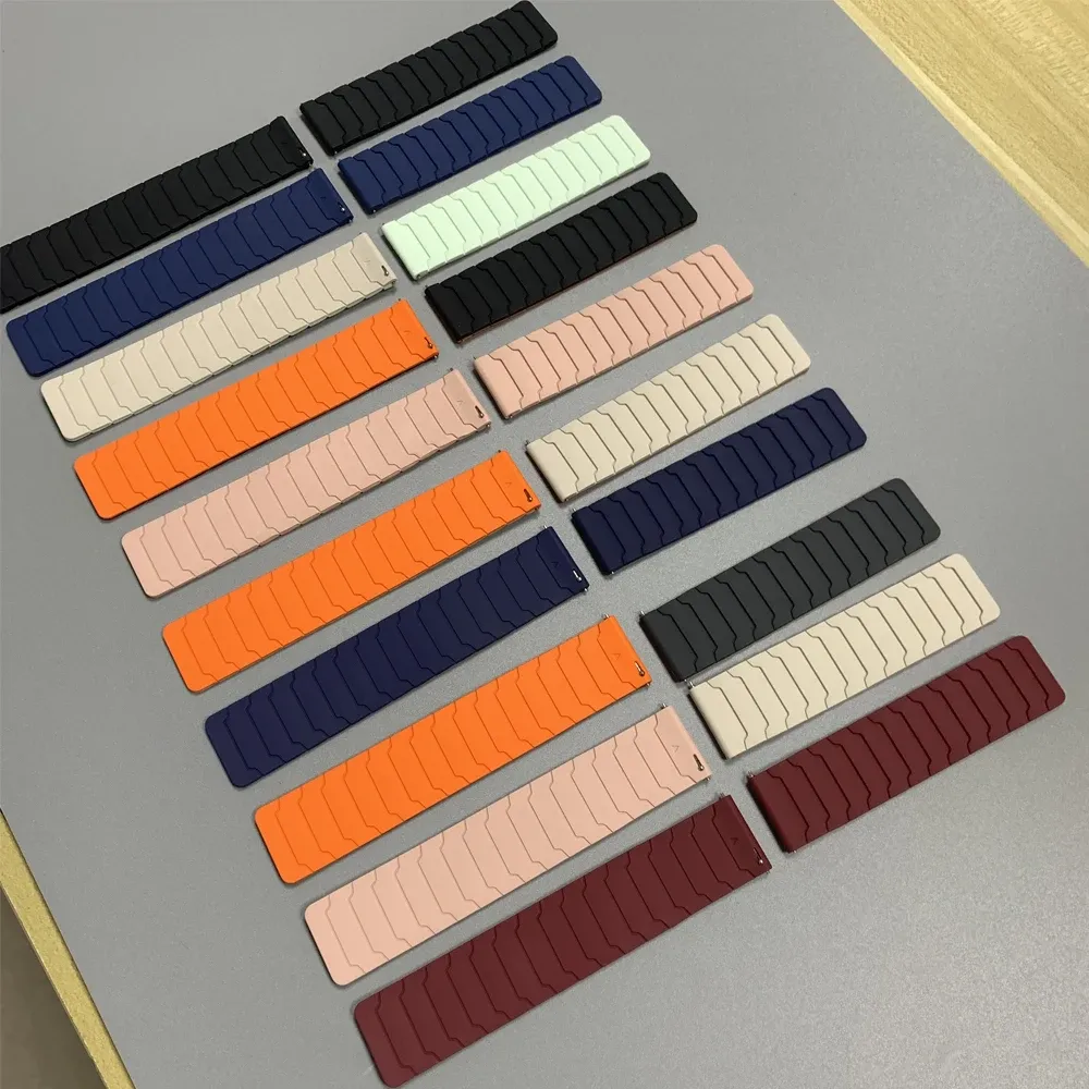 Bracelet montre silicone magnétique 20 à 22 mm