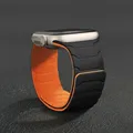 Bracelet montre silicone magnétique 38 à 49 mm pour Apple Watch – Couleur du bracelet 09 black orange