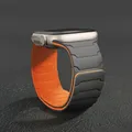 Bracelet montre silicone magnétique 38 à 49 mm pour Apple Watch – Couleur du bracelet 12 grey orange