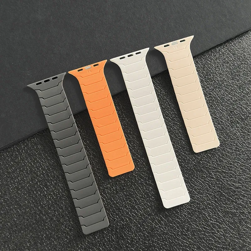 Bracelet montre silicone magnétique 38 à 49 mm pour Apple Watch