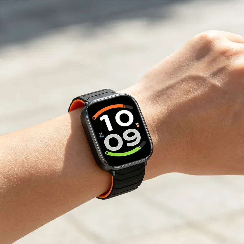 Bracelet montre silicone magnétique