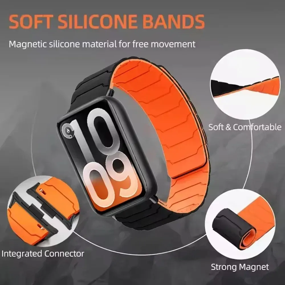 Bracelet montre silicone magnétique