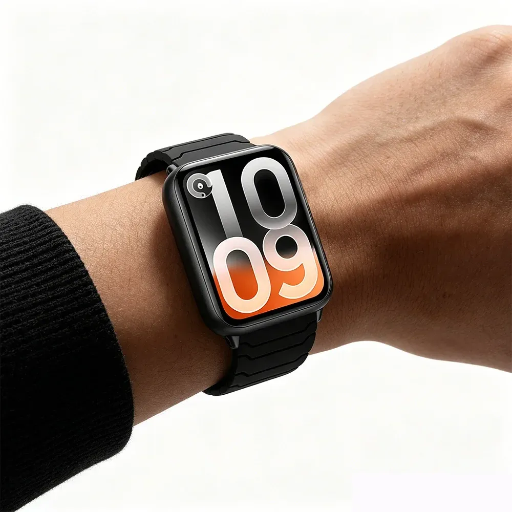 Bracelet montre silicone magnétique