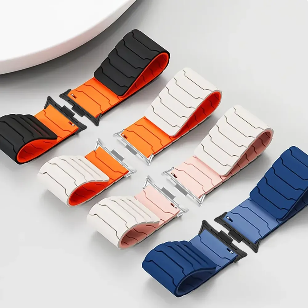 Bracelet montre silicone magnétique