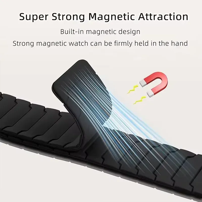 Bracelet montre silicone magnétique