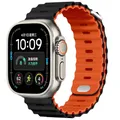 Bracelet montre silicone Ocean 38 à 49 mm pour Apple Watch – Couleur du bracelet Black Orange
