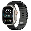 Bracelet montre silicone Ocean 38 à 49 mm pour Apple Watch – Couleur du bracelet Black Grey