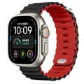 Bracelet montre silicone Ocean 38 à 49 mm pour Apple Watch – Couleur du bracelet Black red