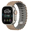 Bracelet montre silicone Ocean 38 à 49 mm pour Apple Watch – Couleur du bracelet Brown Grey