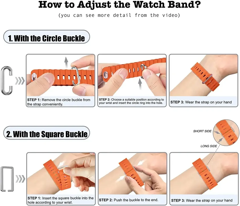 Bracelet montre silicone Ocean 38 à 49 mm pour Apple Watch