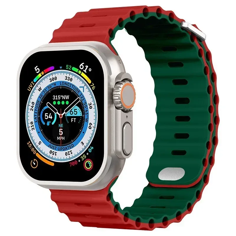 Bracelet montre silicone Ocean 38 à 49 mm pour Apple Watch