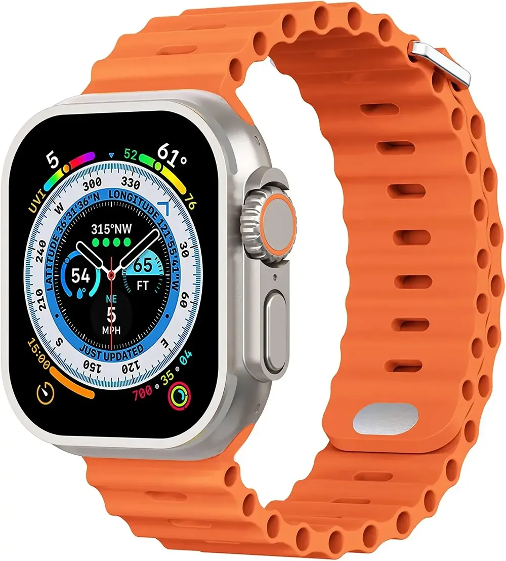 Bracelet montre silicone Ocean 38 à 49 mm pour Apple Watch