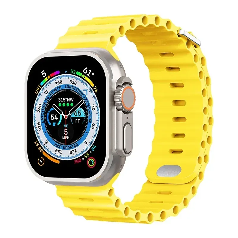 Bracelet montre silicone Ocean 38 à 49 mm pour Apple Watch