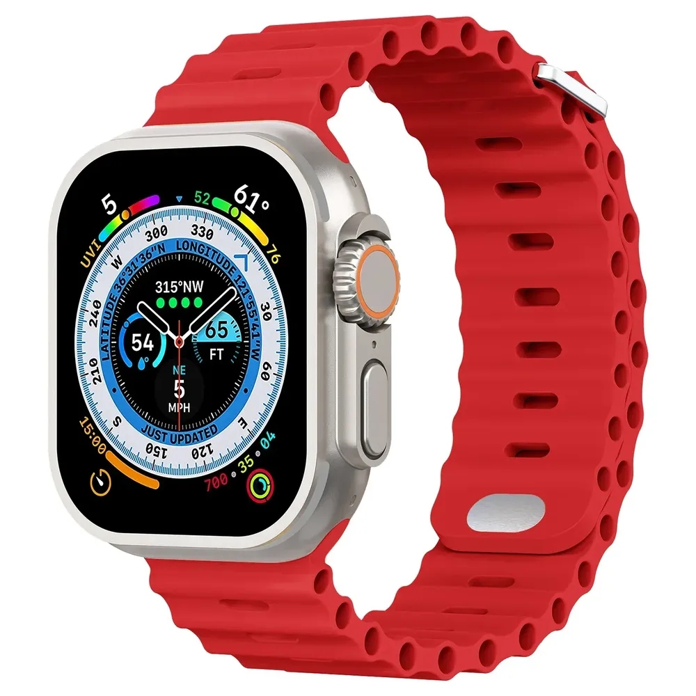 Bracelet montre silicone Ocean 38 à 49 mm pour Apple Watch