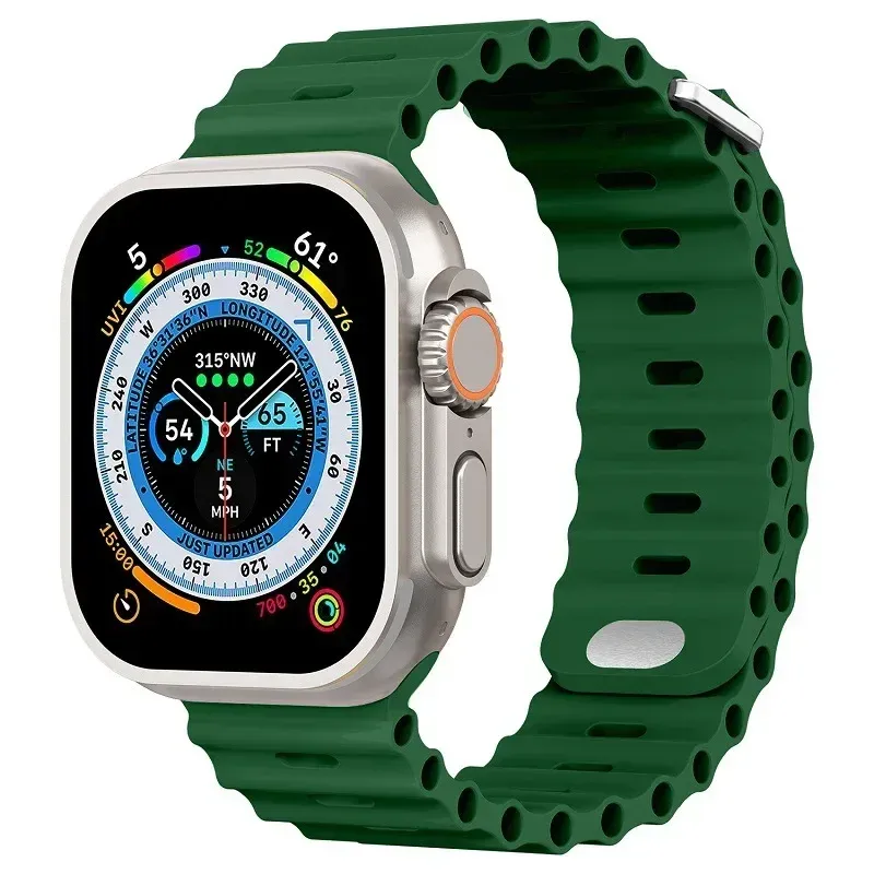 Bracelet montre silicone Ocean 38 à 49 mm pour Apple Watch