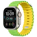 Bracelet montre silicone Ocean 38 à 49 mm pour Apple Watch – Couleur du bracelet Green Yellow