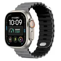 Bracelet montre silicone Ocean 38 à 49 mm pour Apple Watch – Couleur du bracelet Grey Black