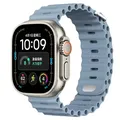 Bracelet montre silicone Ocean 38 à 49 mm pour Apple Watch – Couleur du bracelet Light blue