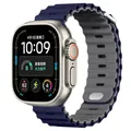 Bracelet montre silicone Ocean 38 à 49 mm pour Apple Watch – Couleur du bracelet Midnight blue Grey