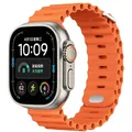 Bracelet montre silicone Ocean 38 à 49 mm pour Apple Watch – Couleur du bracelet Official orange