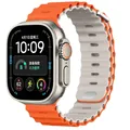 Bracelet montre silicone Ocean 38 à 49 mm pour Apple Watch – Couleur du bracelet Orange Starlight