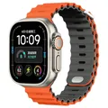 Bracelet montre silicone Ocean 38 à 49 mm pour Apple Watch – Couleur du bracelet Orange Grey
