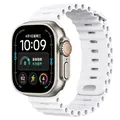 Bracelet montre silicone Ocean 38 à 49 mm pour Apple Watch – Couleur du bracelet White