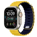 Bracelet montre silicone Ocean 38 à 49 mm pour Apple Watch – Couleur du bracelet Yellow Black