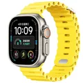 Bracelet montre silicone Ocean 38 à 49 mm pour Apple Watch – Couleur du bracelet Yellow