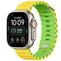 Bracelet montre silicone Ocean 38 à 49 mm pour Apple Watch – Couleur du bracelet Yellow Green