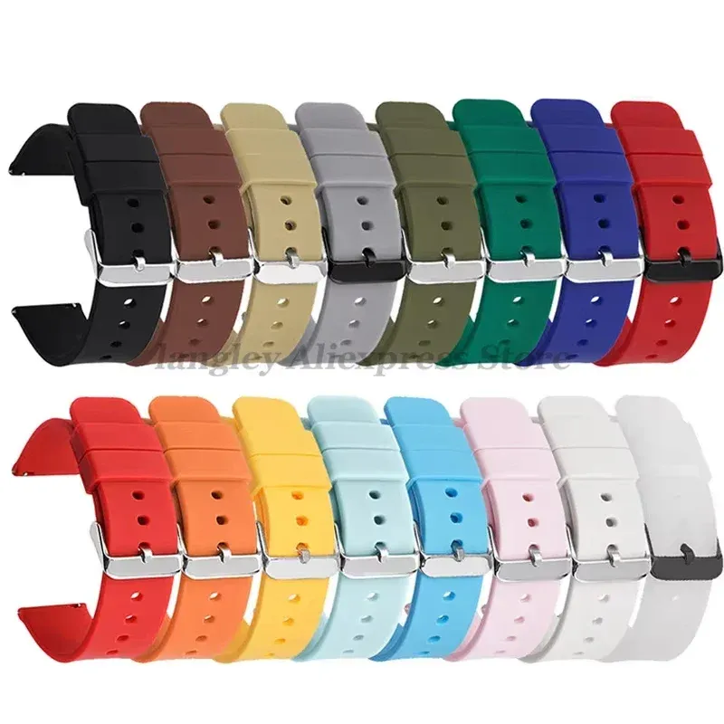 Bracelet montre silicone souple 12 à 20 mm