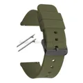 Bracelet montre silicone souple 12 à 20 mm – Couleur du bracelet ArmyGreen-Black