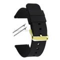 Bracelet montre silicone souple 12 à 20 mm – Couleur du bracelet Black-Gold