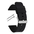 Bracelet montre silicone souple 12 à 20 mm – Couleur du bracelet Black-Silver