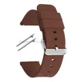 Bracelet montre silicone souple 12 à 20 mm – Couleur du bracelet Brown-Silver