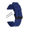 Bracelet montre silicone souple 12 à 20 mm – Couleur du bracelet DarkBlue-Black