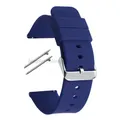 Bracelet montre silicone souple 12 à 20 mm – Couleur du bracelet DarkBlue-Silver