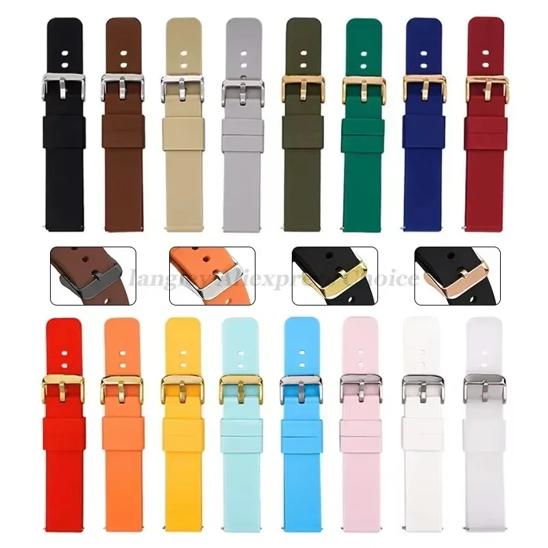Bracelet montre silicone souple 12 à 20 mm