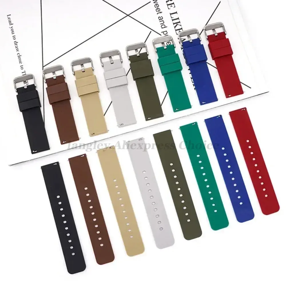 Bracelet montre silicone souple 12 à 20 mm