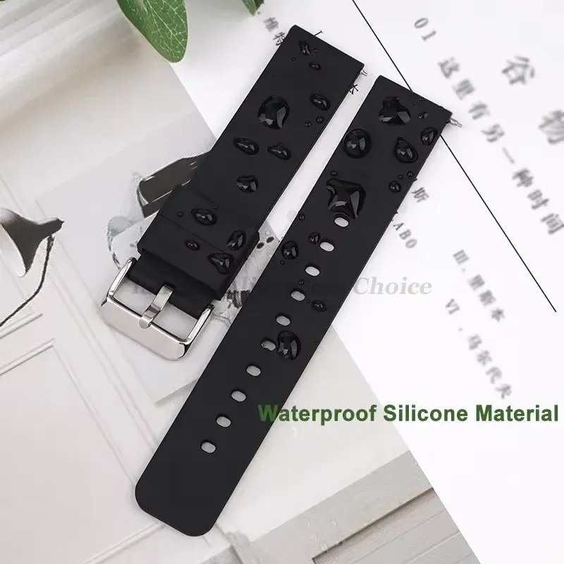 Bracelet montre silicone souple 12 à 20 mm