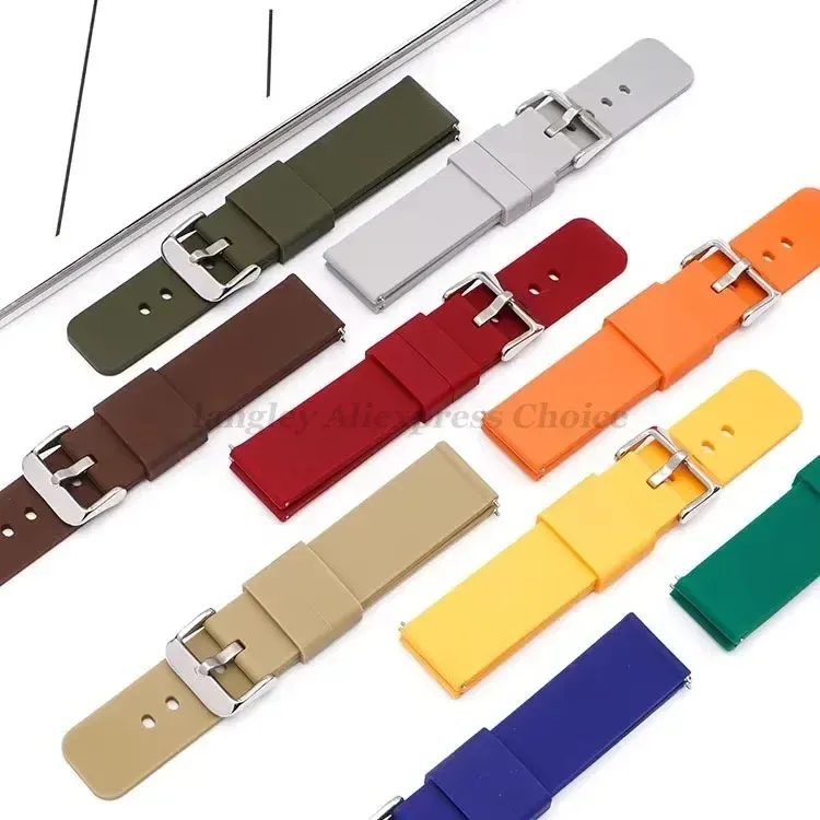 Bracelet montre silicone souple 12 à 20 mm
