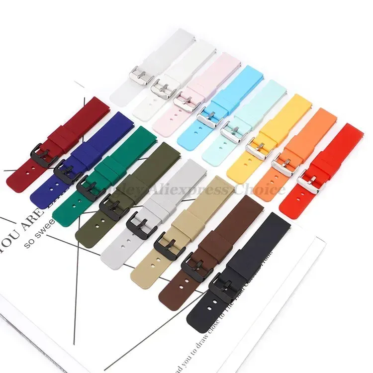 Bracelet montre silicone souple 12 à 20 mm