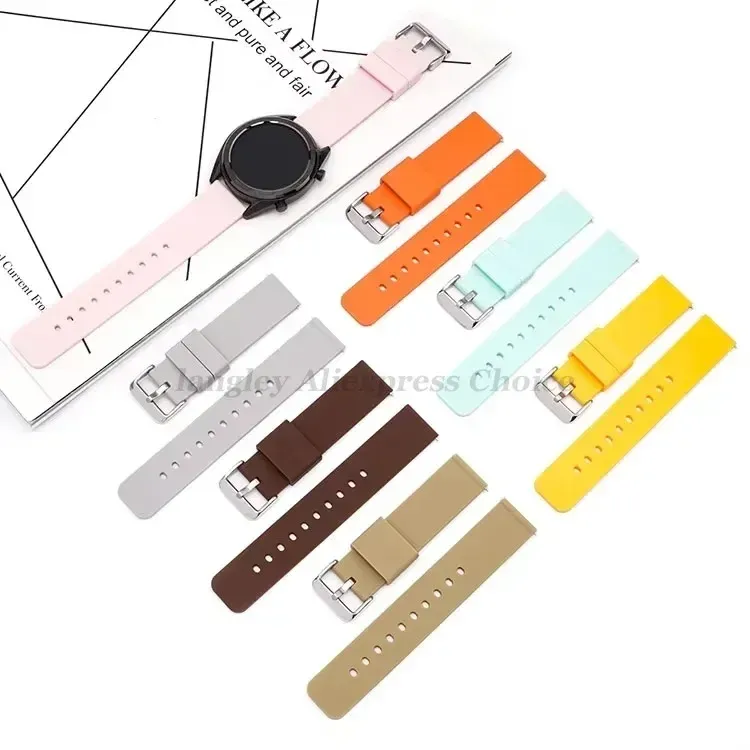Bracelet montre silicone souple 12 à 20 mm