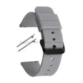 Bracelet montre silicone souple 12 à 20 mm – Couleur du bracelet Gray-Black
