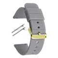 Bracelet montre silicone souple 12 à 20 mm – Couleur du bracelet Gray-Gold