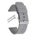 Bracelet montre silicone souple 12 à 20 mm – Couleur du bracelet Gray-Silver