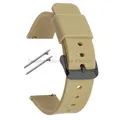 Bracelet montre silicone souple 12 à 20 mm – Couleur du bracelet Khaki-Black